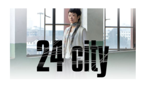 Movie poster with a woman standing beside an open window.