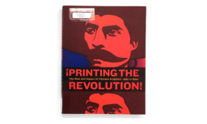 Illustrated book cover with a poster-styled male face.