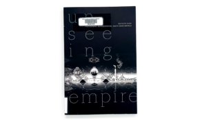 Book cover with black and white illustrations