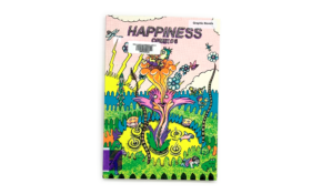 Graphic novel with brightly covered, psychedelic illustrated cover
