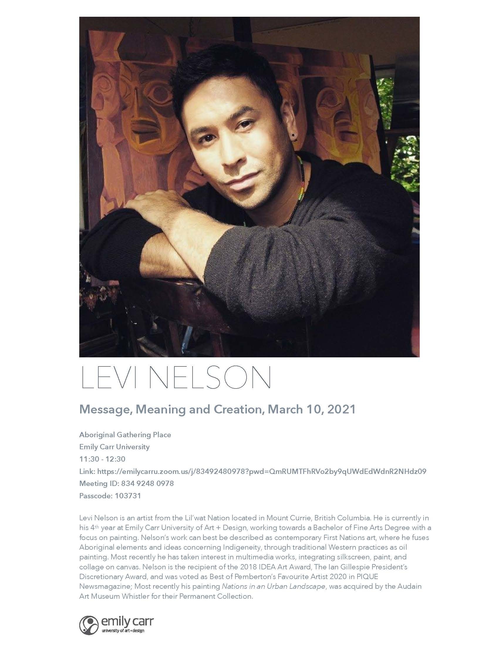 21 AGP L Nelson Artist Talk Poster 2021