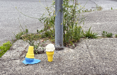 Ice cream on sidewalk