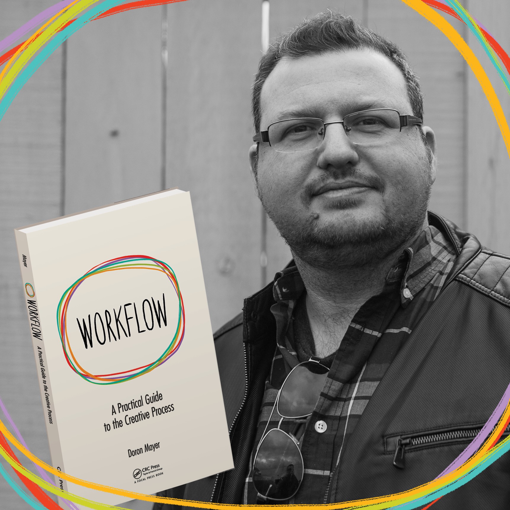 Doron meyer headshot with book and logo