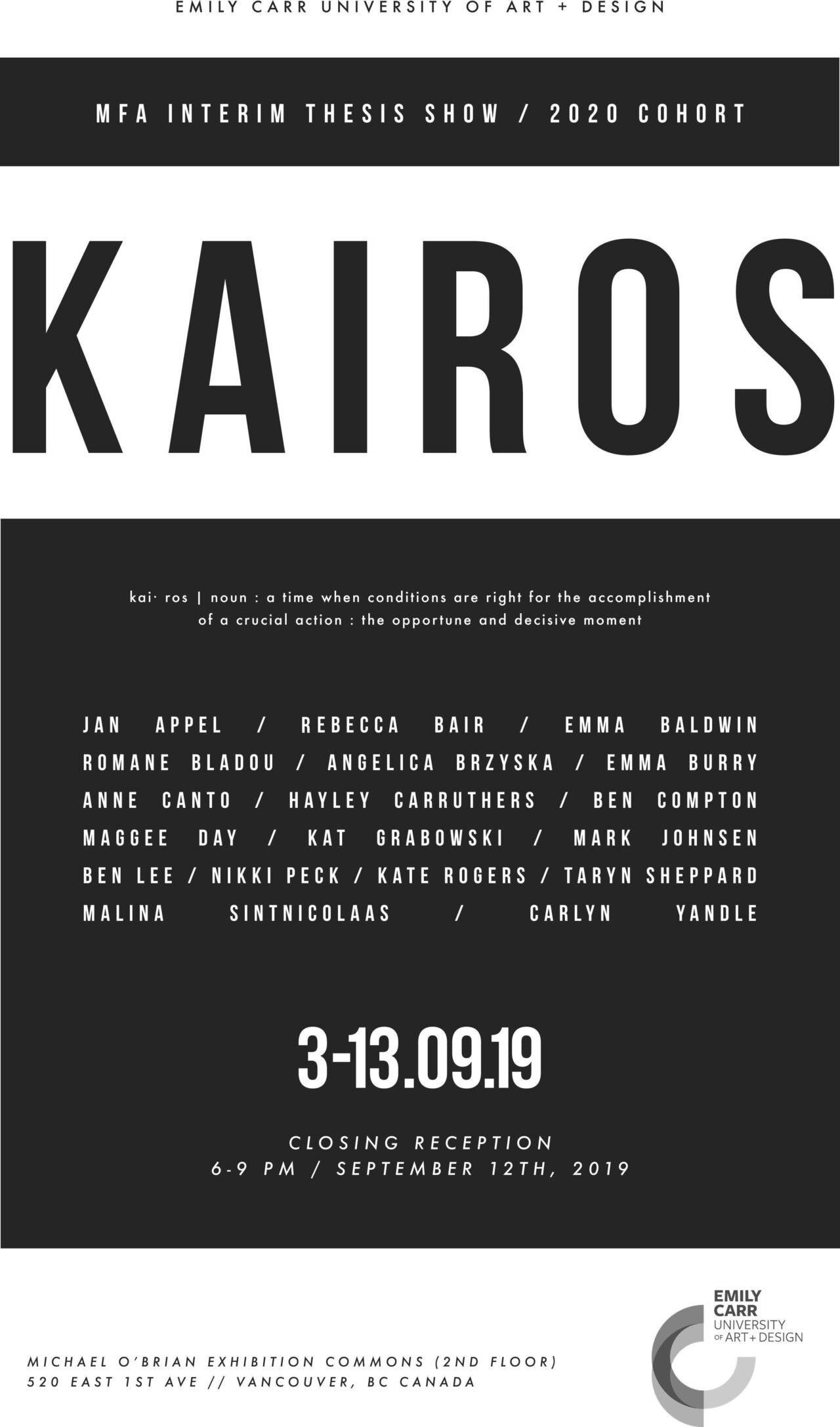 MFA2020 Interim Exhibition Poster