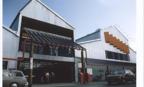 Emily Carr College of Art's North Building exterior and entrance on Granville Island.