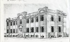 A drawing of the Vancouver School of Decorative and Applied Arts Building