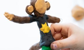 A puppet in the shape of a monkey