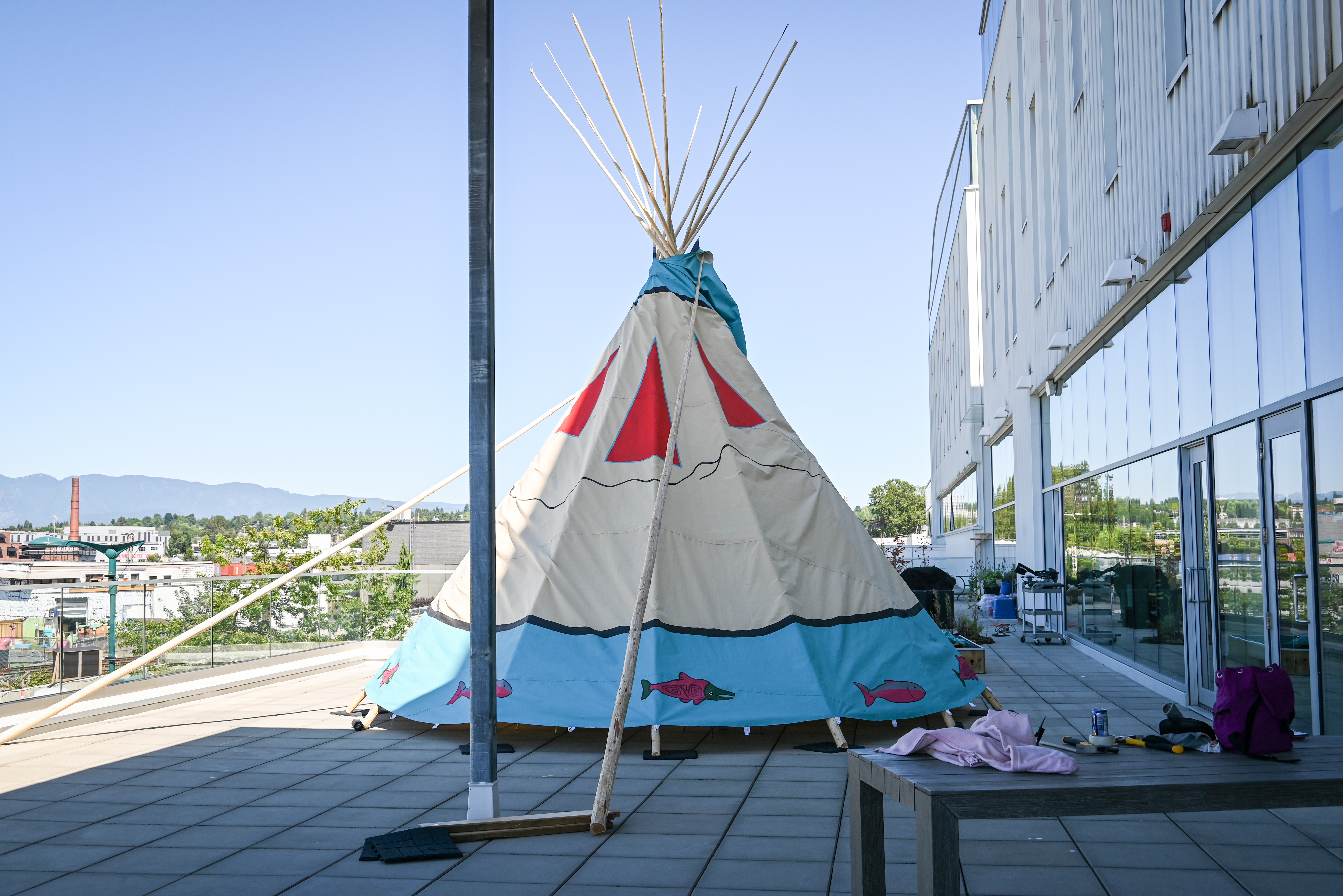 The completed tipi. (Photo by Sydney Pascal / courtesy the AGP)