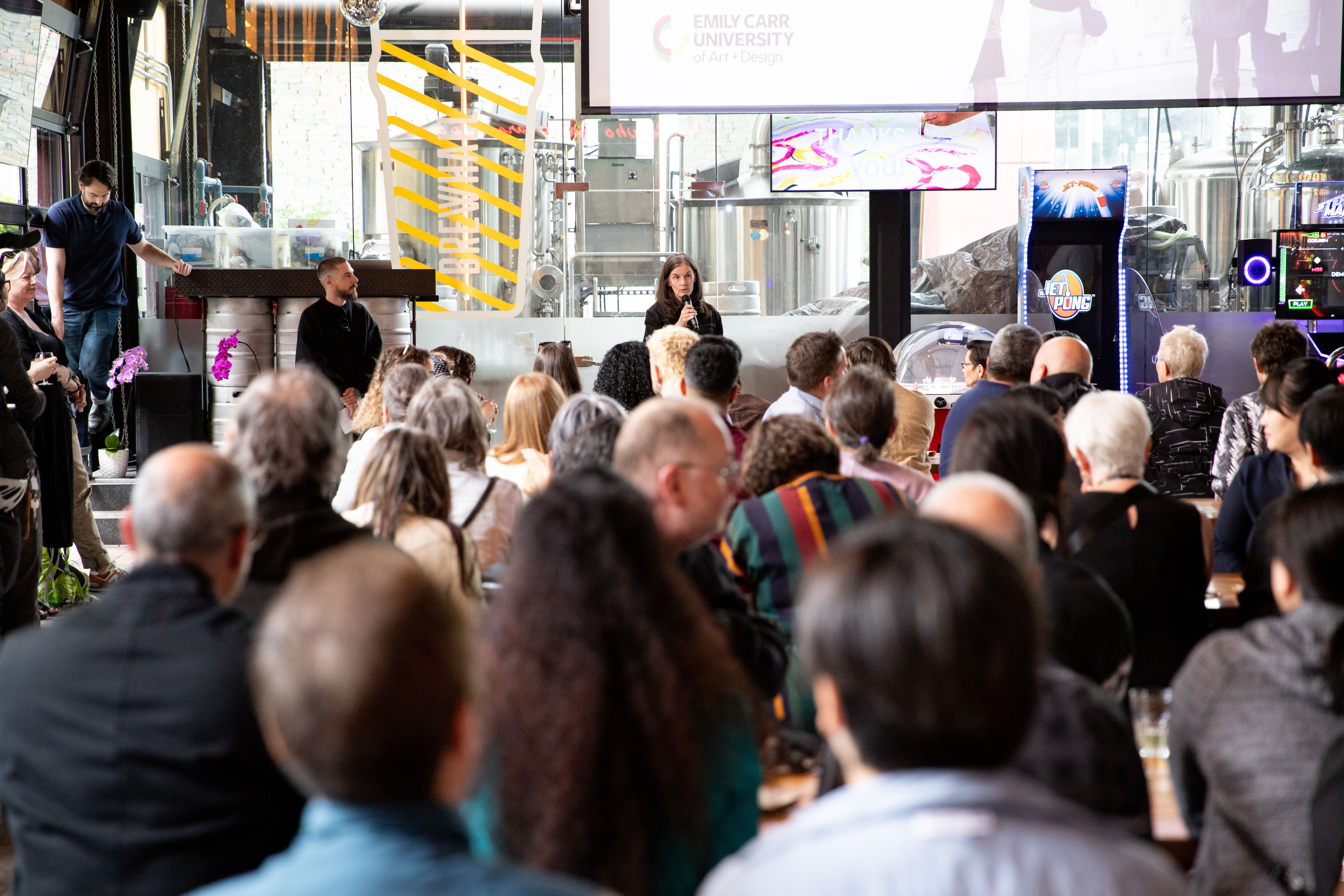 Trish Kelly offers congratulations ahead of calling on each of the honourees. (Photo by Perrin Grauer)