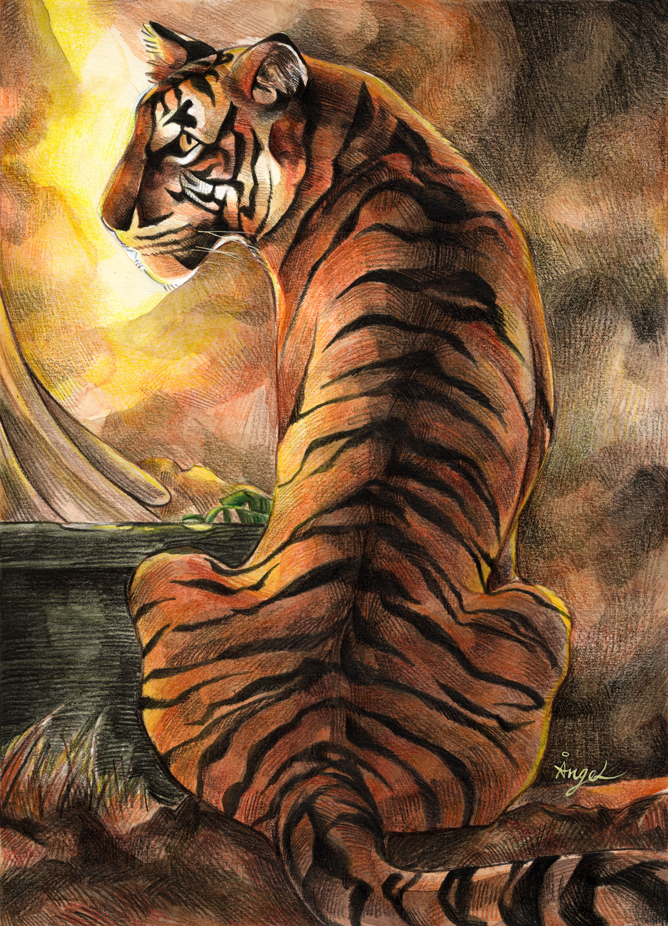 Angel Chan, 'Tigers' Short Rib Soup ver.2,' 2025. Watercolor & pencil crayons on paper. From Angel's Bronze award-winning ' Gastronomical Creatures Field Guide.'