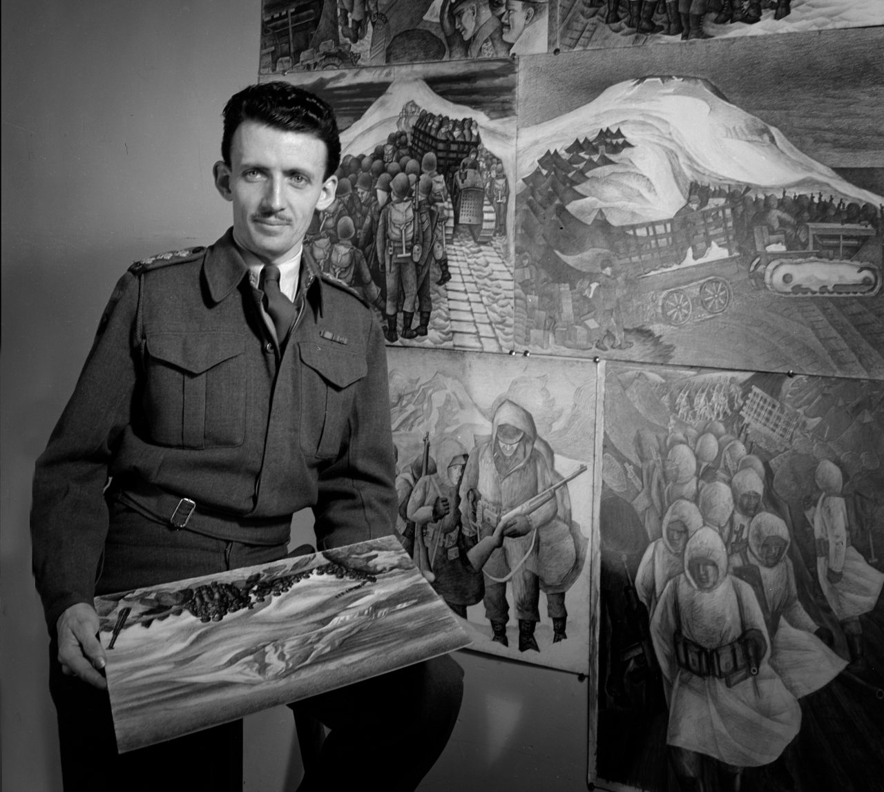 EJH 02a EJ Hughes war artist cropped 1945 Photo by Malak Karsh
