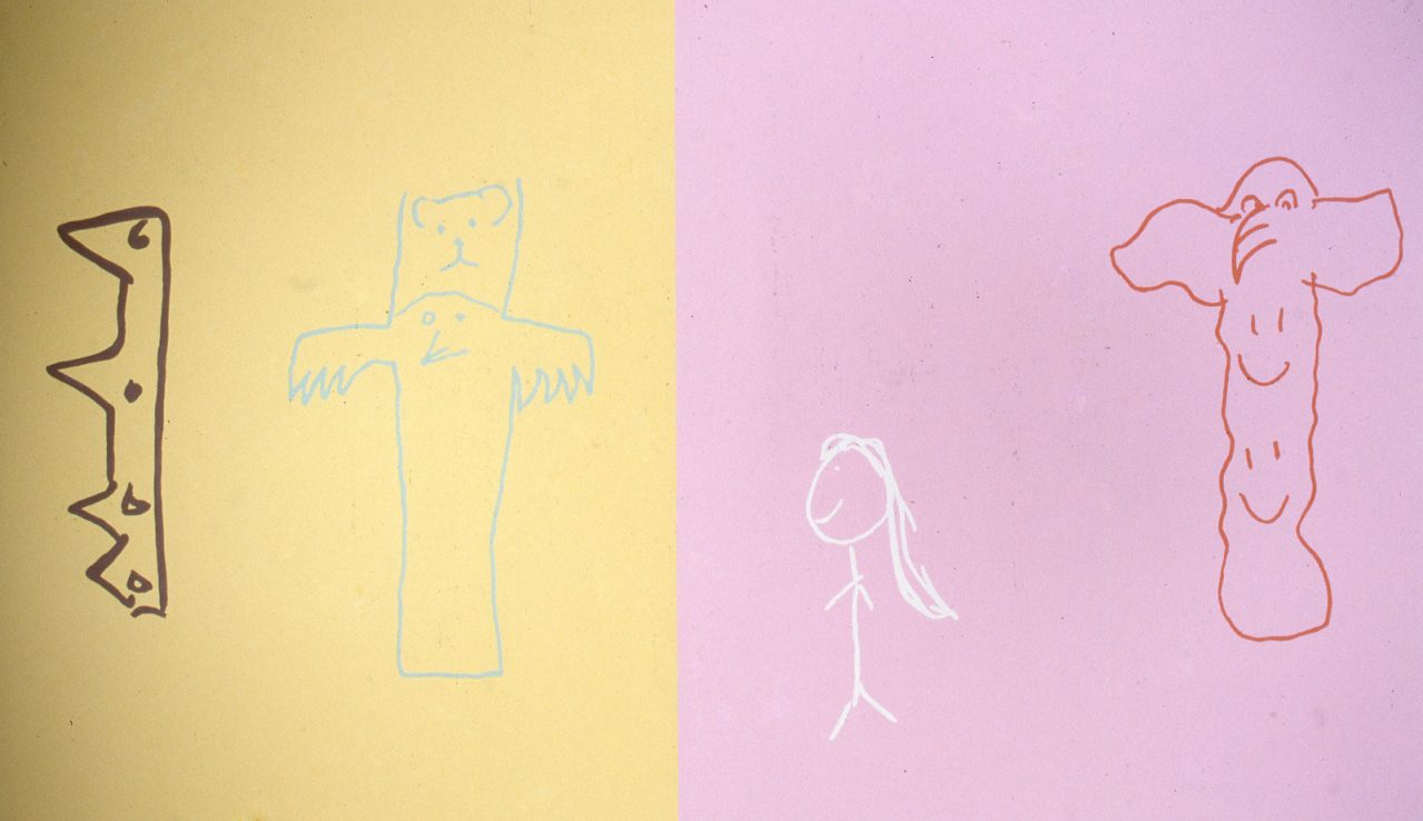 Jungen Anonymous Drawings Girl with Totems 1997 Half Nelson Truck Gallery 1997 01