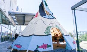The completed tipi. (Photo by Sydney Pascal / courtesy the AGP)