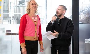 Lorelei Pepi is introduced by Justin Langlois. (Photo by Perrin Grauer)