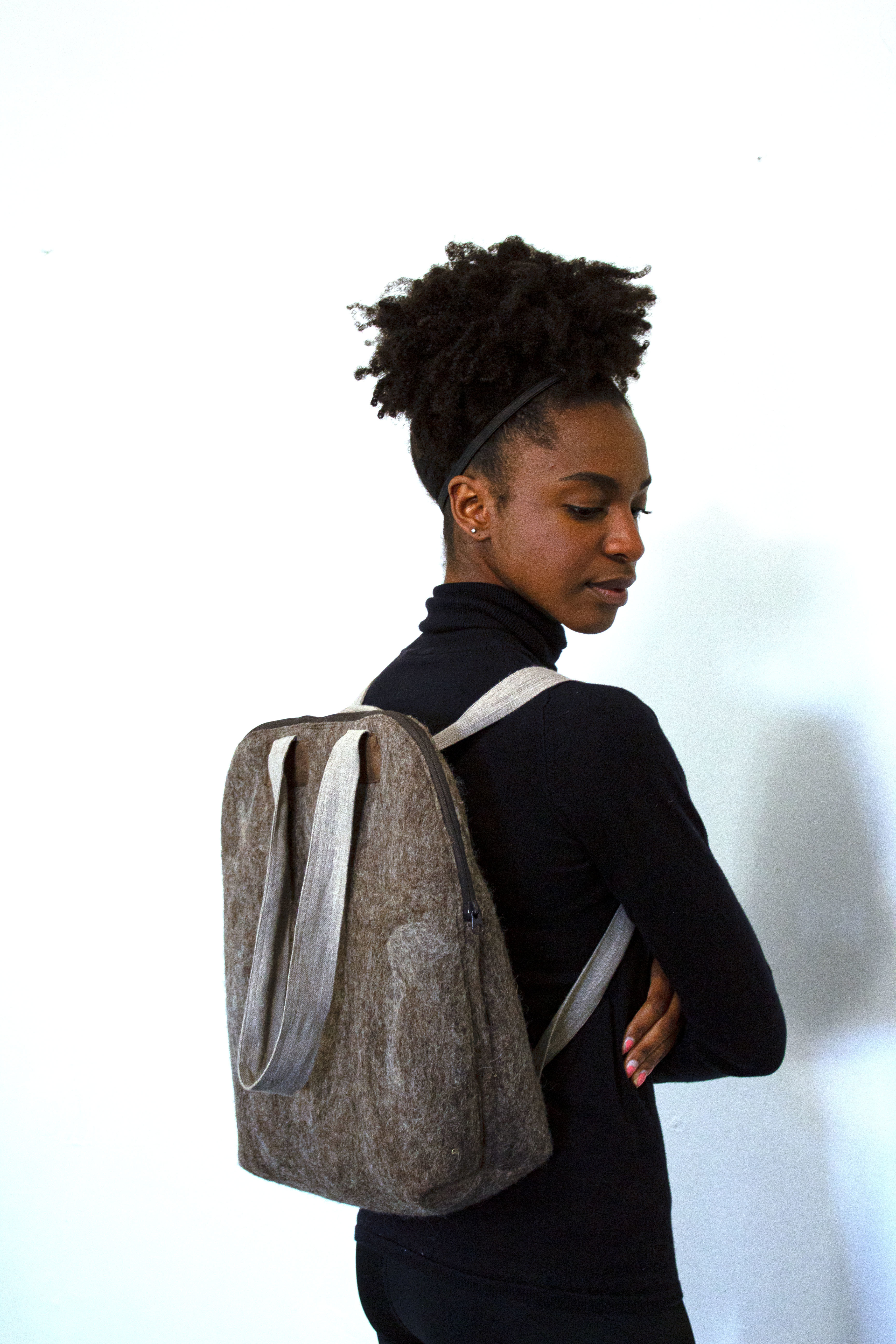 Bag backpack worn side