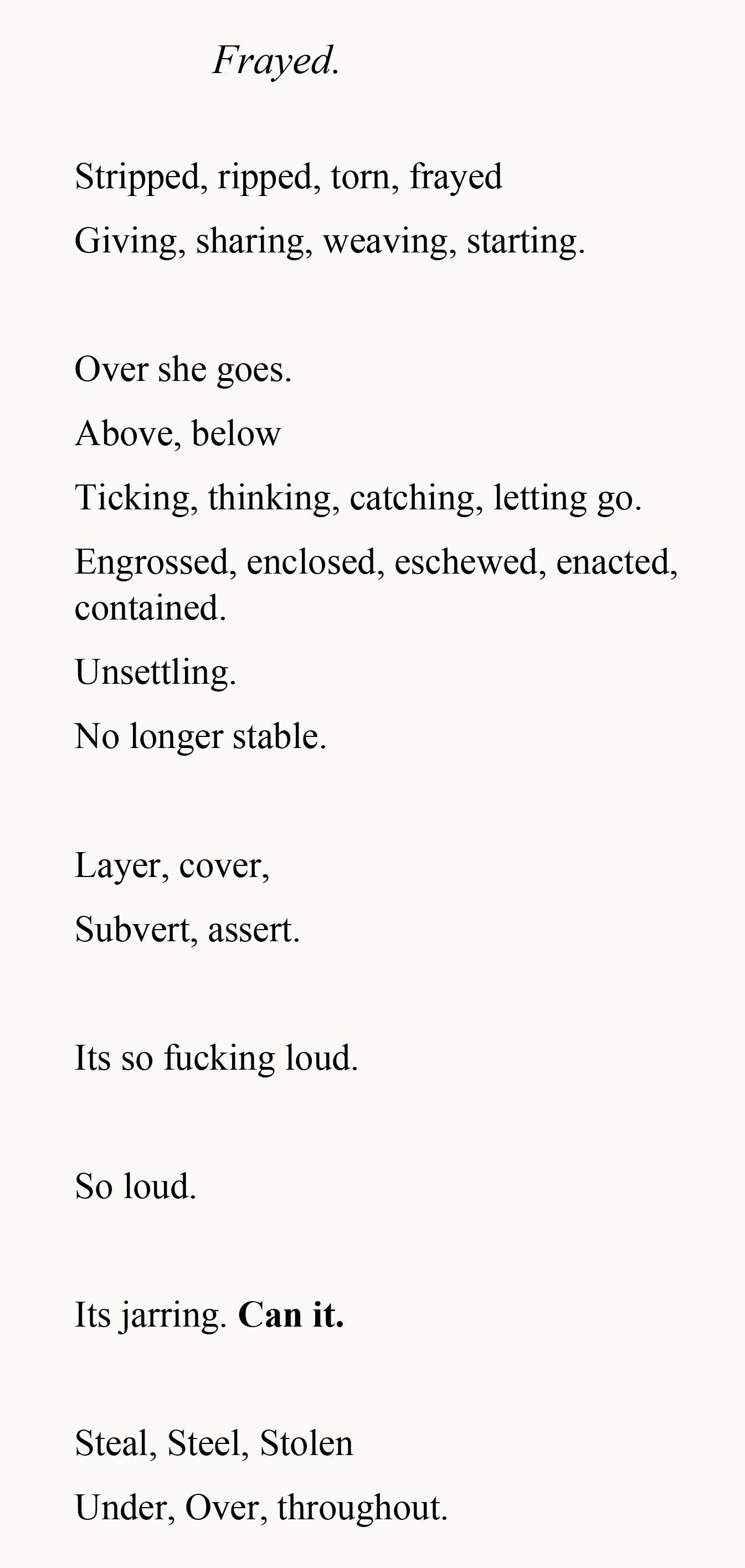 Frayed Statement image